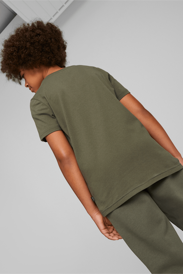 Essentials Tape Camo Tee Youth, Green Moss, extralarge