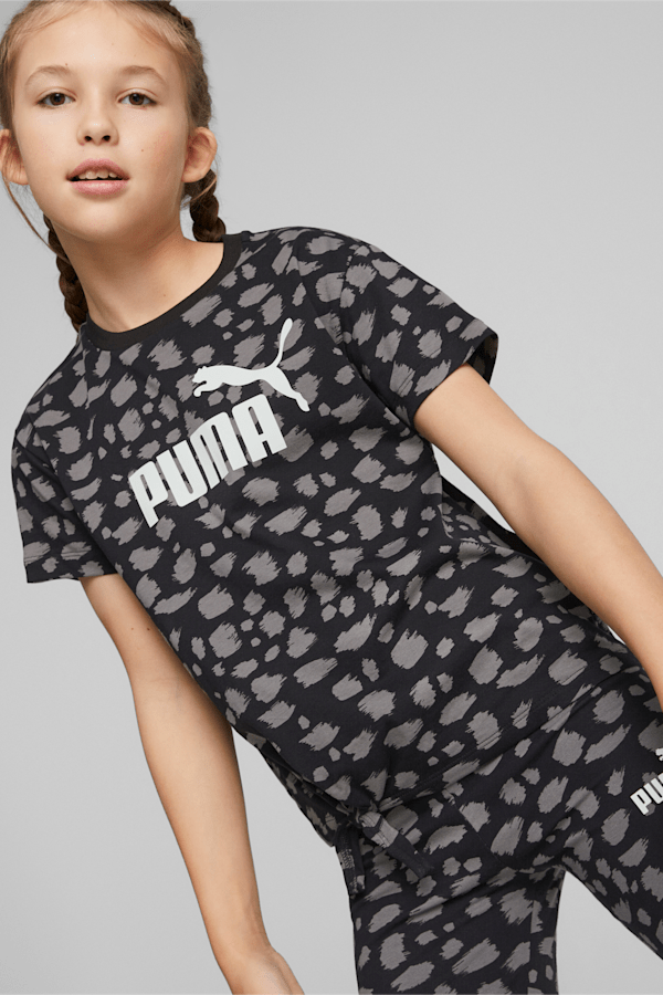 Essentials+ Animal Printed Knotted Tee Youth, PUMA Black, extralarge