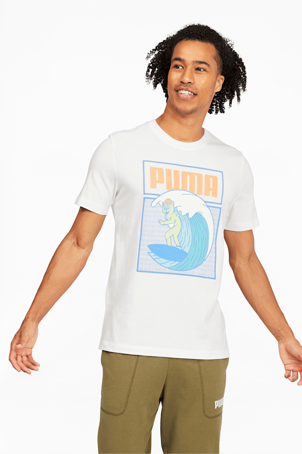 Ride the Wave Men's Graphic Tee, Puma White, extralarge