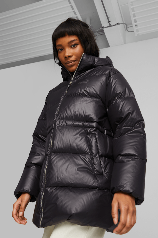 Women's Style Hooded Down Jacket, PUMA Black, extralarge