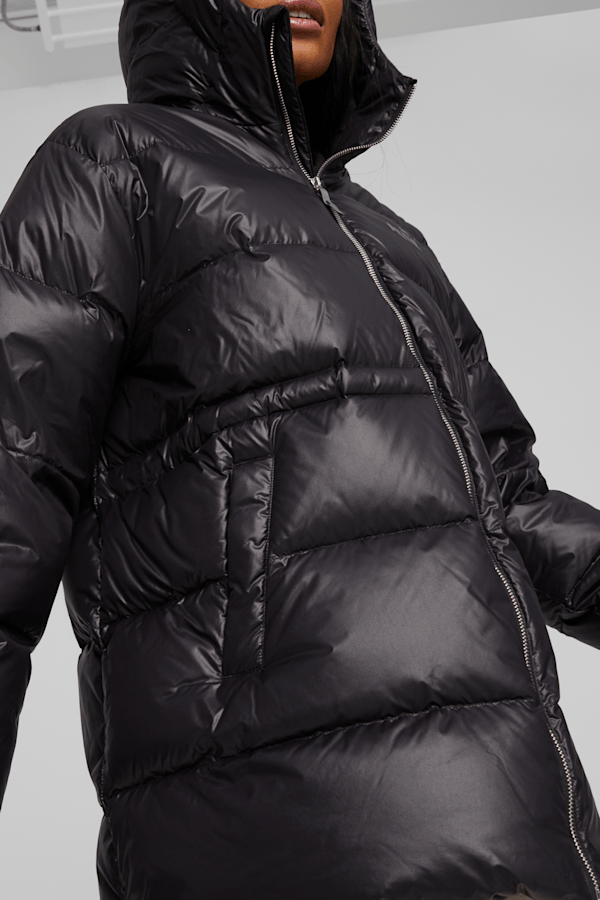 Women's Style Hooded Down Jacket, PUMA Black, extralarge