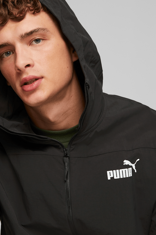 Hooded windbreaker jacket mens hot sale