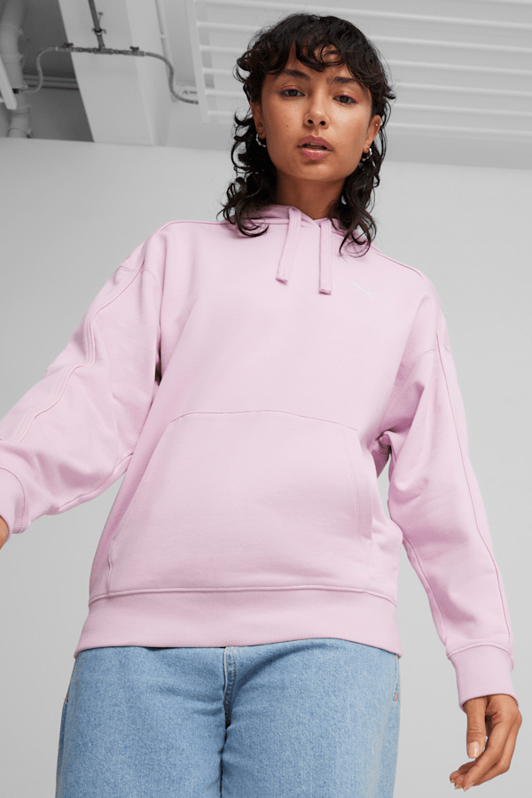 Woman in hoodie outlet