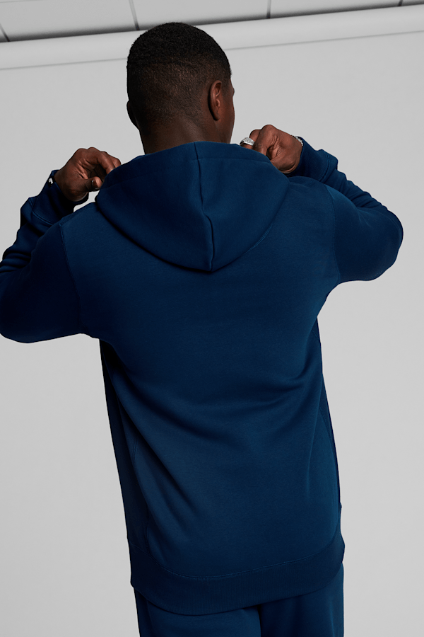 Suede Logo Men's Zip Up, Persian Blue, extralarge