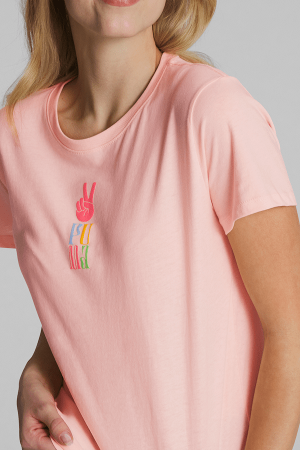 Stacked A-OK Women's Tee , Rose Dust, extralarge