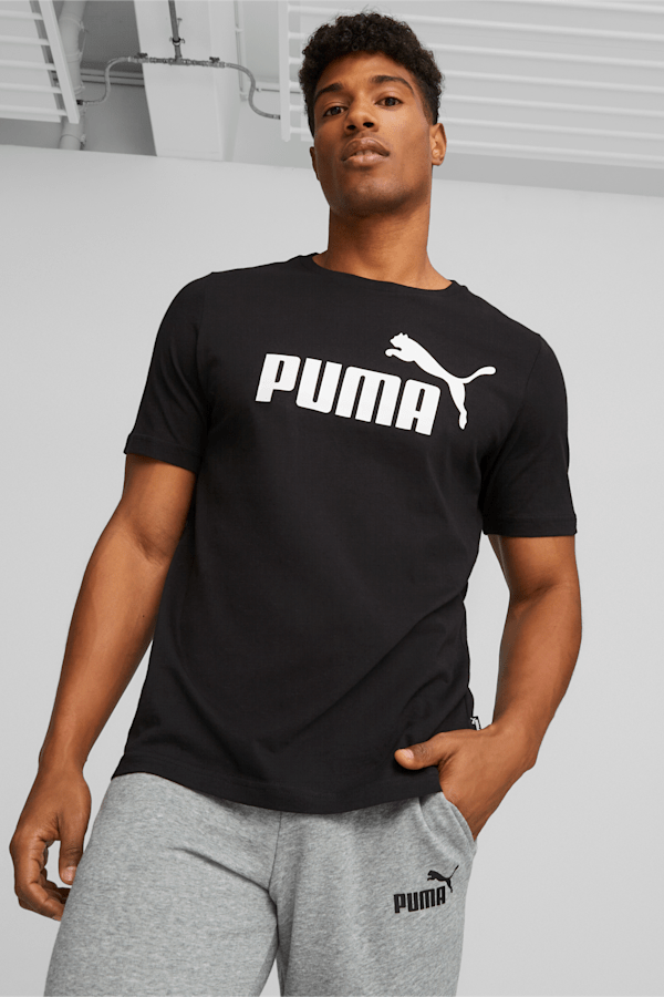 Essentials Men's Logo Tee, Puma Black, extralarge