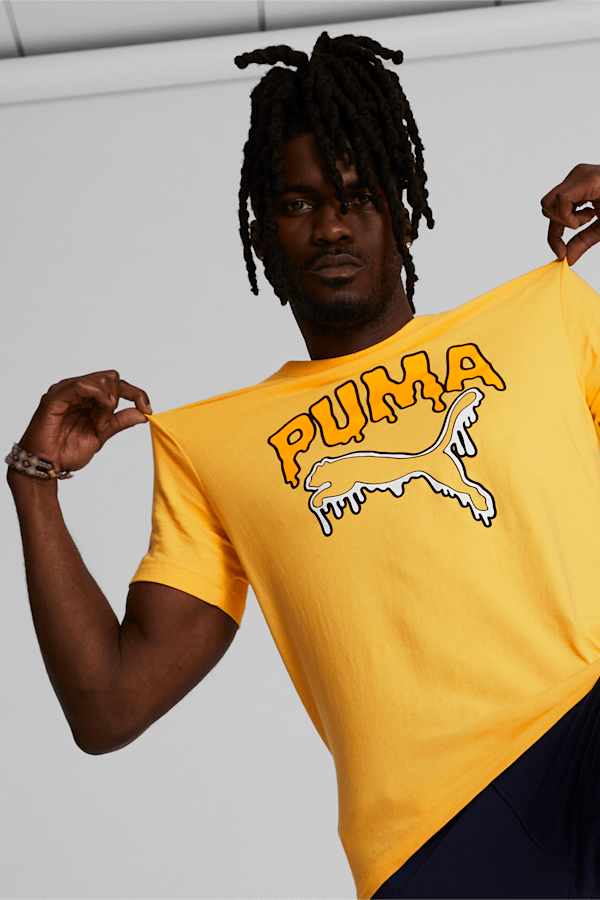 PUMA Melted Cat Men's Tee, Mustard Seed, extralarge