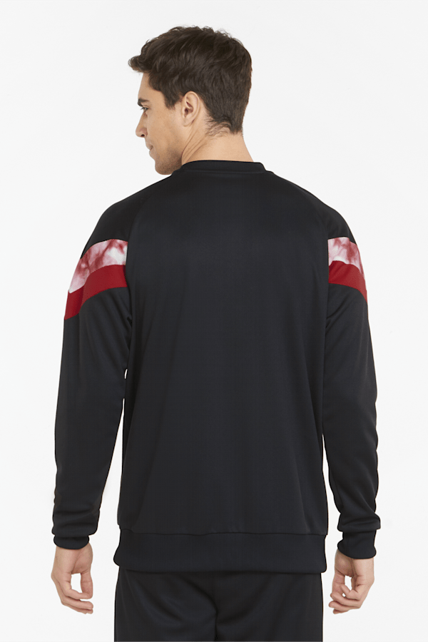 ACM Iconic MCS Crew Neck Men's Football Sweater, Puma Black-Tango Red, extralarge