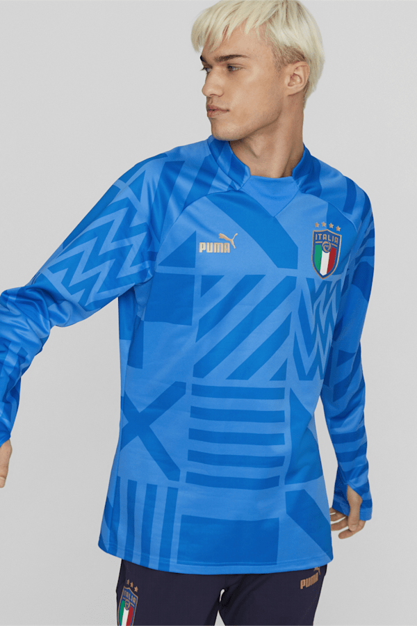 Italy Football Pre-match Home Sweatshirt Men, Ignite Blue-Electric Blue Lemonade, extralarge-GBR