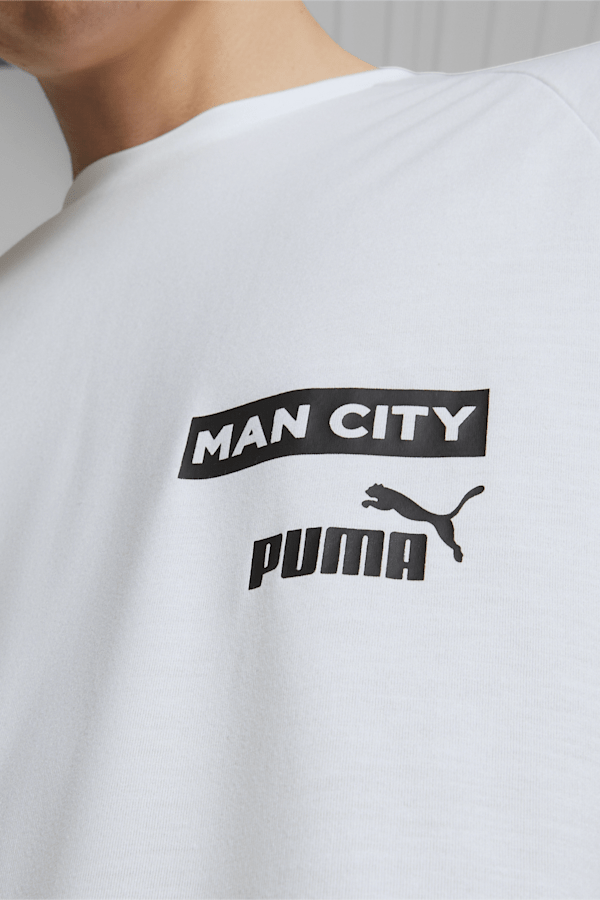 Manchester City F.C. Casuals Football Tee Men, Puma White-Puma Black, extralarge