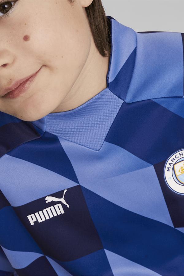 Manchester City F.C. Pre-match Sweatshirt Youth, Lake Blue-PUMA Navy, extralarge-GBR