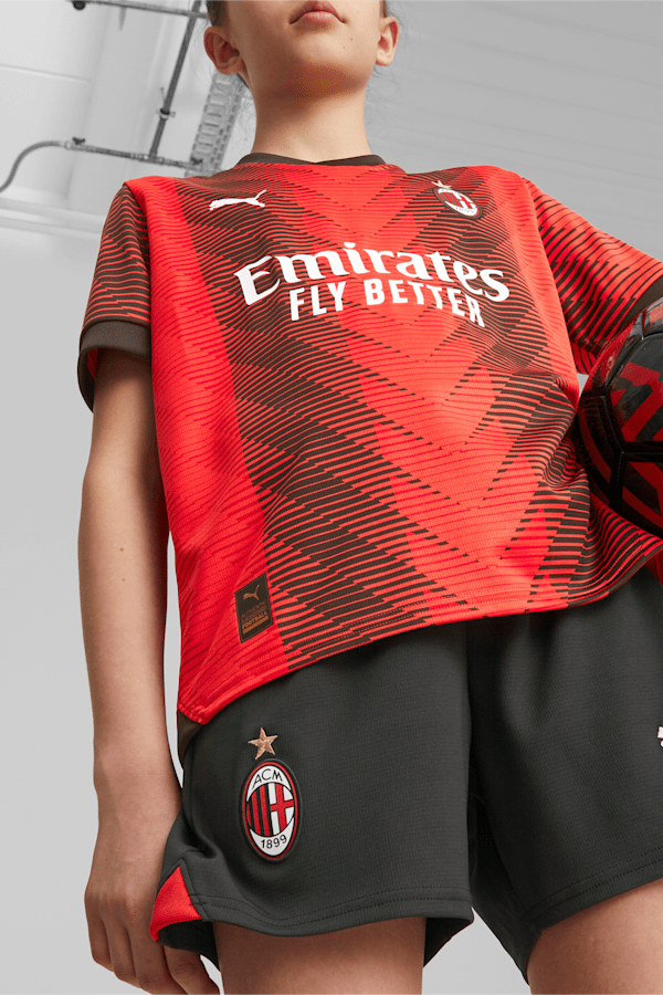 AC Milan Youth Football Shorts, PUMA Black-For All Time Red, extralarge