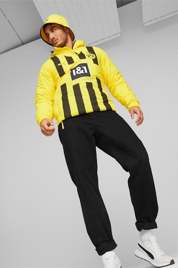 Borussia Dortmund Half-Zip Reversible Jacket Men, PUMA Black-Cyber Yellow, extralarge