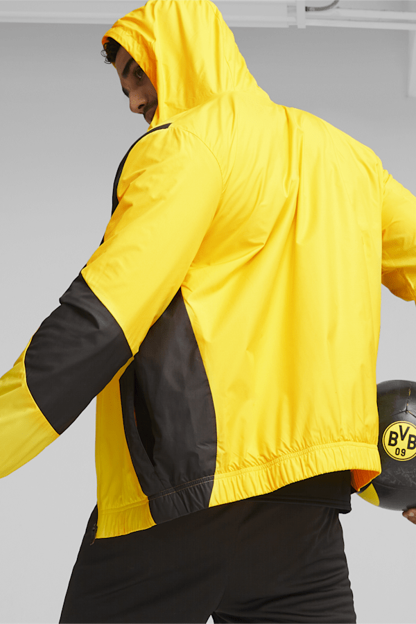 Borussia Dortmund Men's Pre-match Football Jacket, Cyber Yellow-PUMA Black, extralarge