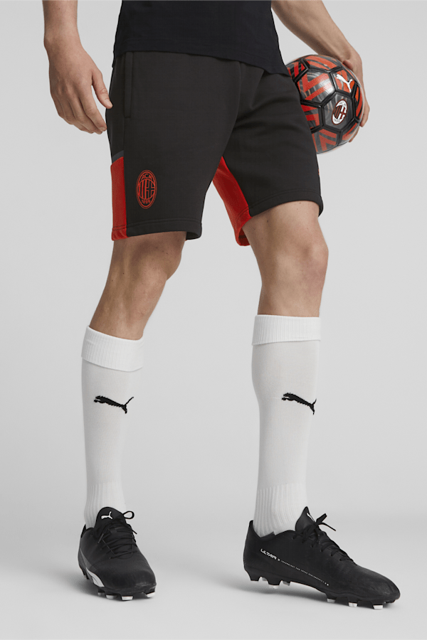 AC Milan Football Casuals Shorts, PUMA Black-For All Time Red, extralarge
