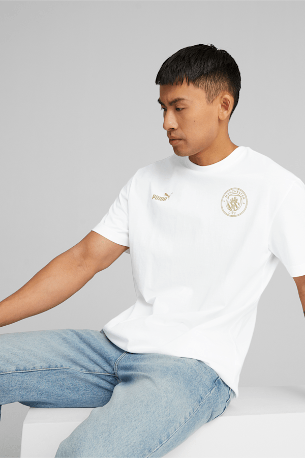 Manchester City Chinese New Year Tee Men, PUMA White-Puma Team Gold, extralarge