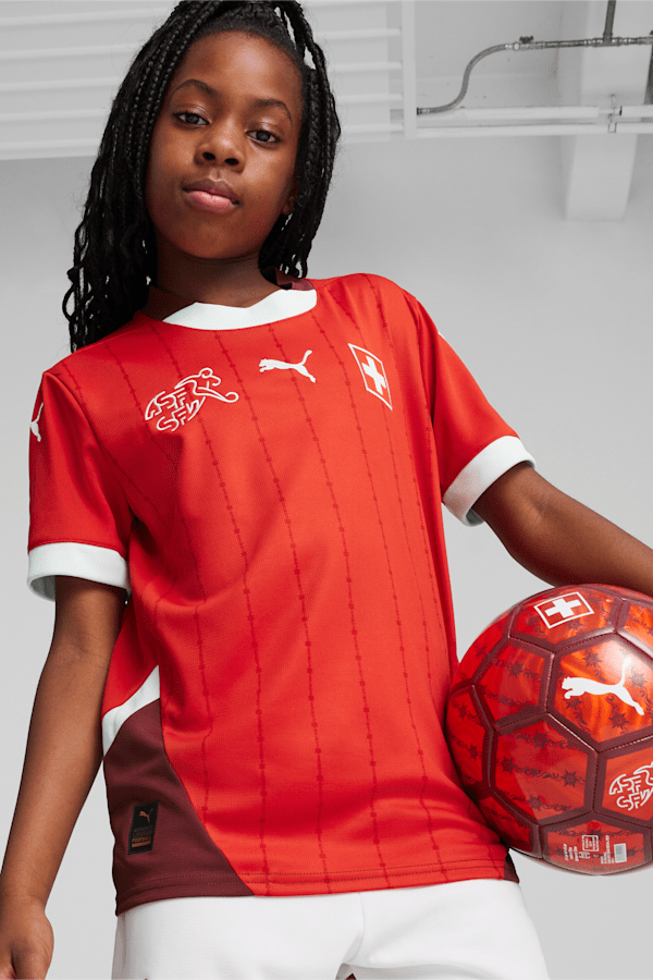 Switzerland Football 2024 Youth Home Jersey, PUMA Red-Team Regal Red, extralarge
