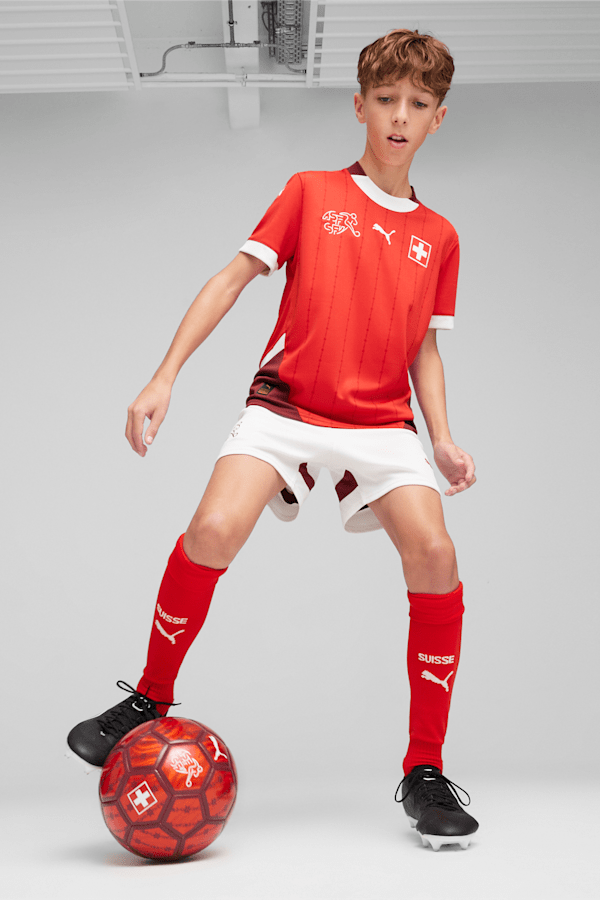 Switzerland Football 2024 Youth Home Jersey, PUMA Red-Team Regal Red, extralarge