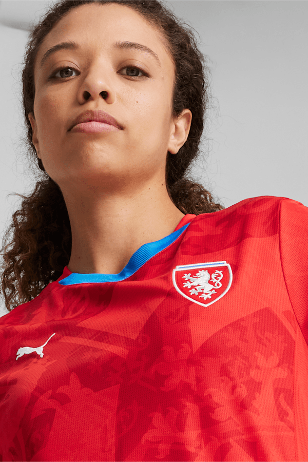 Czech Republic Football 2024 Women's Home Jersey, For All Time Red-Fast Red, extralarge