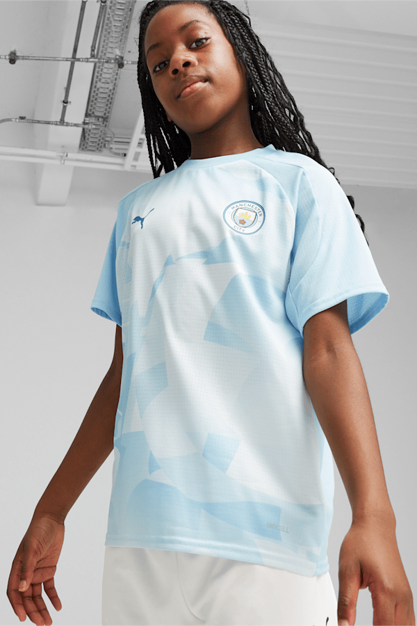 Manchester City Youth Pre-match Jersey, Silver Sky-Lake Blue, extralarge