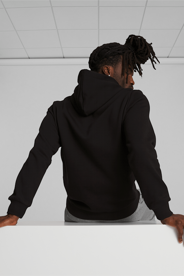 Men's Organic Cotton Essential Logo Hoodie in Black