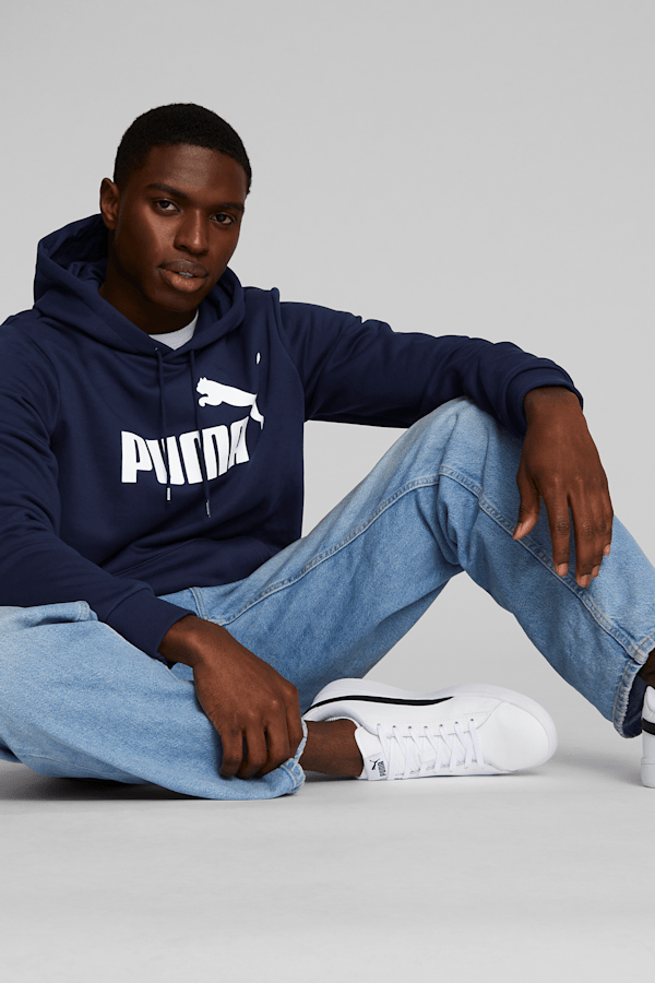 Essentials Big Logo Men's Hoodie, Peacoat, extralarge
