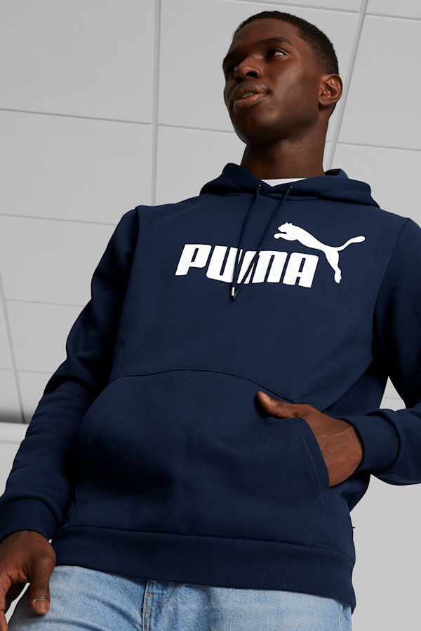 Essentials Big Logo Men's Hoodie, Peacoat, extralarge