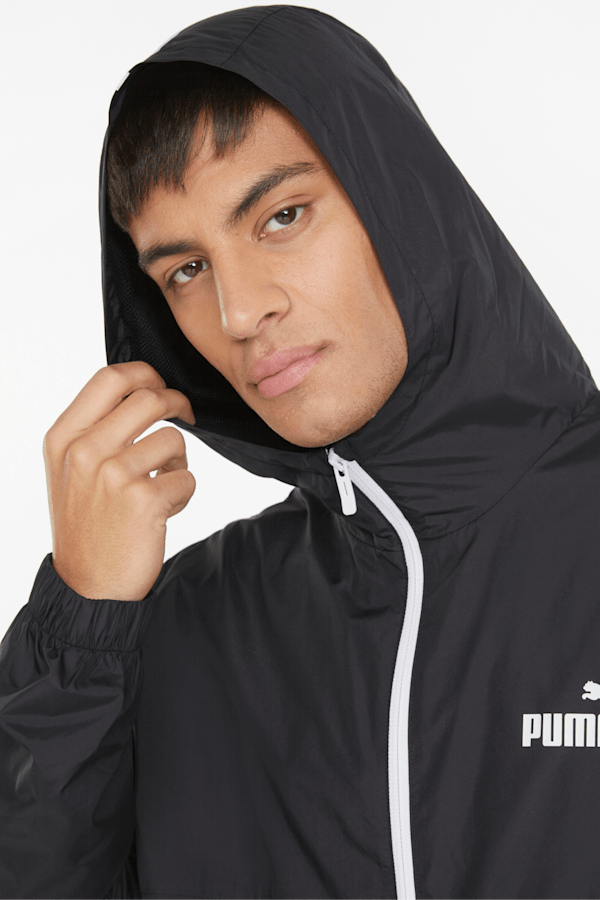 Essentials Solid Windbreaker Jacket Men, Puma Black, extralarge