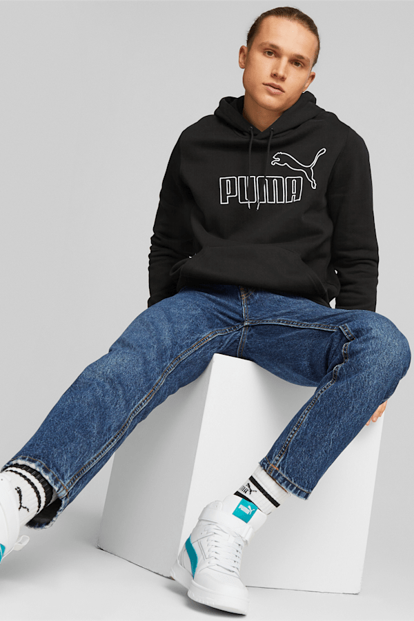 Essentials Elevated Men's Hoodie, Puma Black, extralarge
