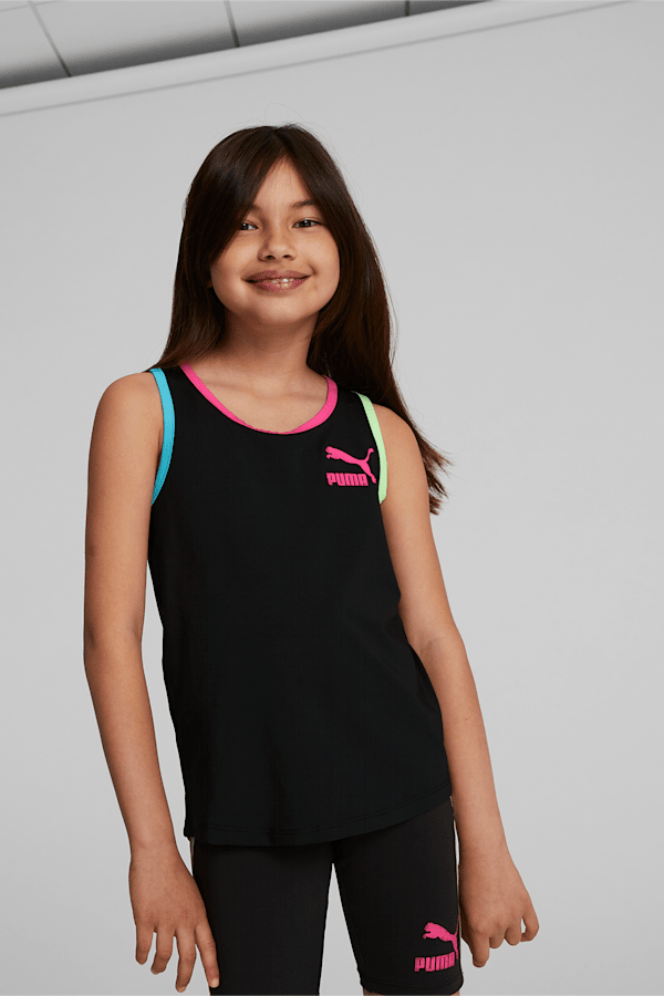 Brighter Days Pack Poly/Spandex Big Kids' Tank Top, PUMA BLACK, extralarge