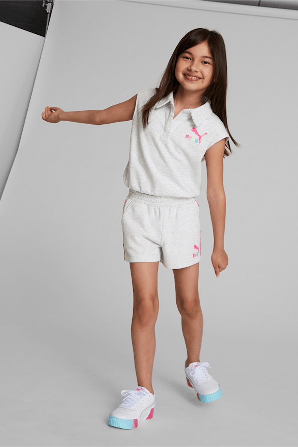 Brighter Days Pack French Terry Big Kids' Shorts, WHITE HEATHER, extralarge