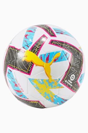 PUMA Orbita LaLiga 1 MS Mini Soccer Ball, Puma White-Beetroot Purple-Blue Atoll, extralarge
