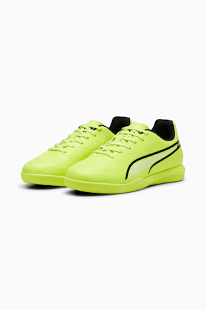 KING MATCH IT Youth Football Boots, Electric Lime-PUMA Black, extralarge-GBR