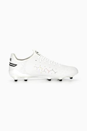 King Ultimate Icon FG/AG Football Boots, PUMA White-PUMA Black-Pelé Yellow-Rickie Orange, extralarge-GBR