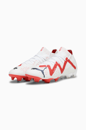 FUTURE ULTIMATE FG/AG Men's Football Boots, PUMA White-PUMA Black-Fire Orchid, extralarge-GBR