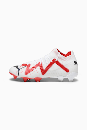 FUTURE ULTIMATE FG/AG Men's Football Boots, PUMA White-PUMA Black-Fire Orchid, extralarge-GBR