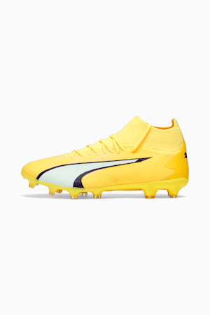 ULTRA PRO FG/AG Men's Soccer Cleats, Yellow Blaze-PUMA White-PUMA Black, extralarge