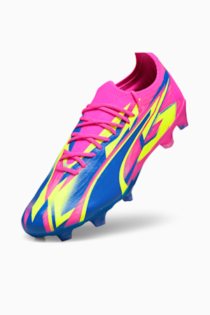 ULTRA ULTIMATE ENERGY FG/AG Football Boots, Luminous Pink-Ultra Blue-Yellow Alert, extralarge-GBR