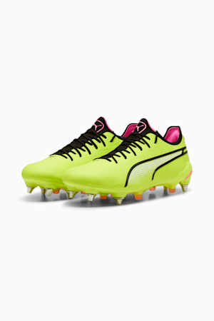 KING ULTIMATE MxSG Football Boots, Electric Lime-PUMA Black-Poison Pink, extralarge-GBR