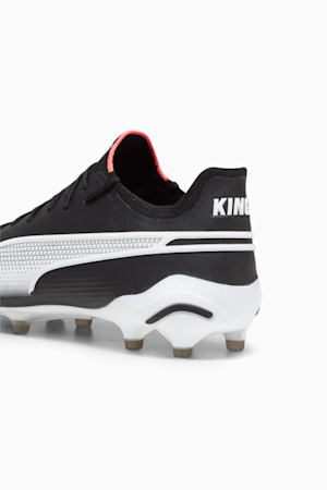 King Ultimate FG/AG Men's Soccer Cleats, PUMA Black-PUMA White-Fire Orchid, extralarge
