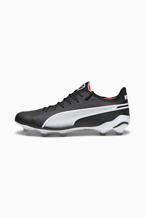 King Ultimate FG/AG Men's Soccer Cleats, PUMA Black-PUMA White-Fire Orchid, extralarge