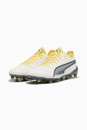 King Ultimate FG/AG Men's Soccer Cleats, Alpine Snow-Asphalt-Yellow Blaze, extralarge