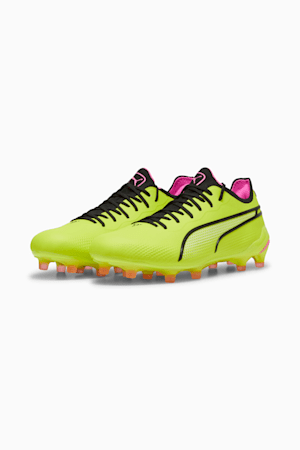 KING ULTIMATE FG/AG Women's Football Boots, Electric Lime-PUMA Black-Poison Pink, extralarge-GBR