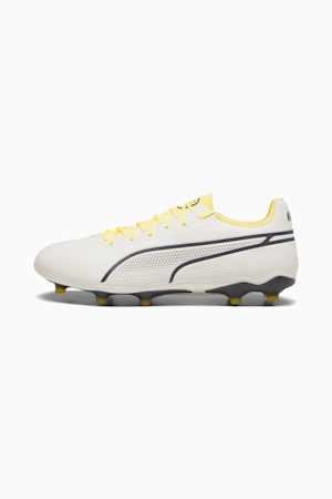 KING PRO FG/AG Men's Soccer Cleats, Alpine Snow-Asphalt-Yellow Blaze, extralarge