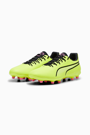KING PRO FG/AG Women's Football Boots, Electric Lime-PUMA Black-Poison Pink, extralarge-GBR