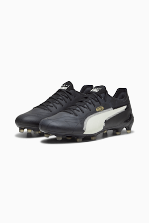 KING ULTIMATE ART OF FOOTBALL FG/AG Football Boots, PUMA Black-Alpine Snow-PUMA Gold-PUMA White, extralarge-GBR