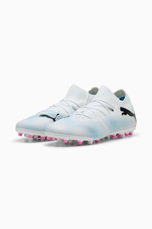 FUTURE 7 MATCH MG Football Boots, PUMA White-PUMA Black-Poison Pink, extralarge-GBR