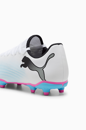 FUTURE 7 PLAY FG/AG Men's Soccer Cleats, PUMA White-PUMA Black-Poison Pink, extralarge