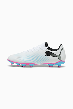 FUTURE 7 PLAY FG/AG Football Boots, PUMA White-PUMA Black-Poison Pink, extralarge-GBR