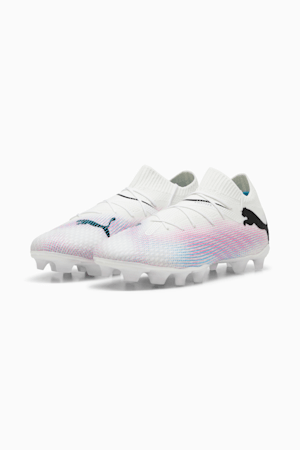 FUTURE 7 PRO FG/AG Youth Football Boots, PUMA White-PUMA Black-Poison Pink, extralarge-GBR